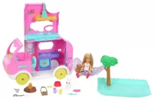 Image of Barbie Chelsea 2-in-1 Camper Playset, Doll & Accessories