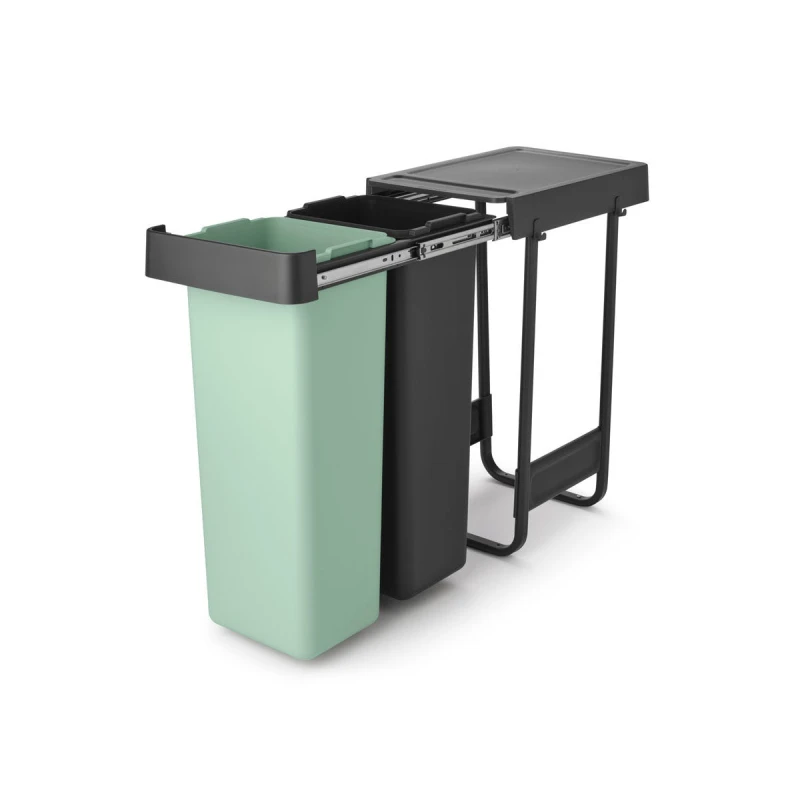 Image of Brabantia Sort and Go 2 Sections 2 x 30L Bin Jade (Green)