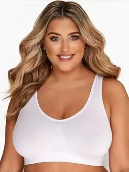 Image of Yours Seamless Unpadded Bra - White, Size 18-20, Women