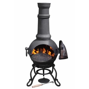 Image of Gardeco Large Toledo Chiminea and mdash - Black
