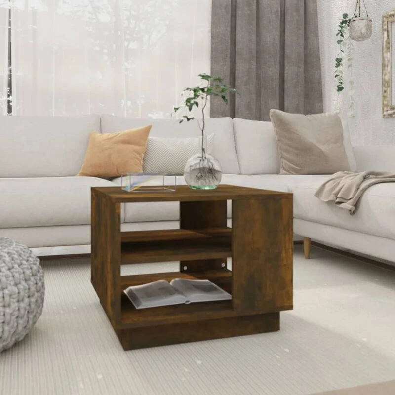 Image of VIDAXL Coffee Table Smoked Oak 55x55x43cm Engineered Wood Vidaxl 8720286837702