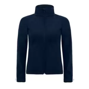 Image of B&C Womens Hooded Premium Softshell Jacket (Windproof, Waterproof & Breathable) (S) (Navy Blue)