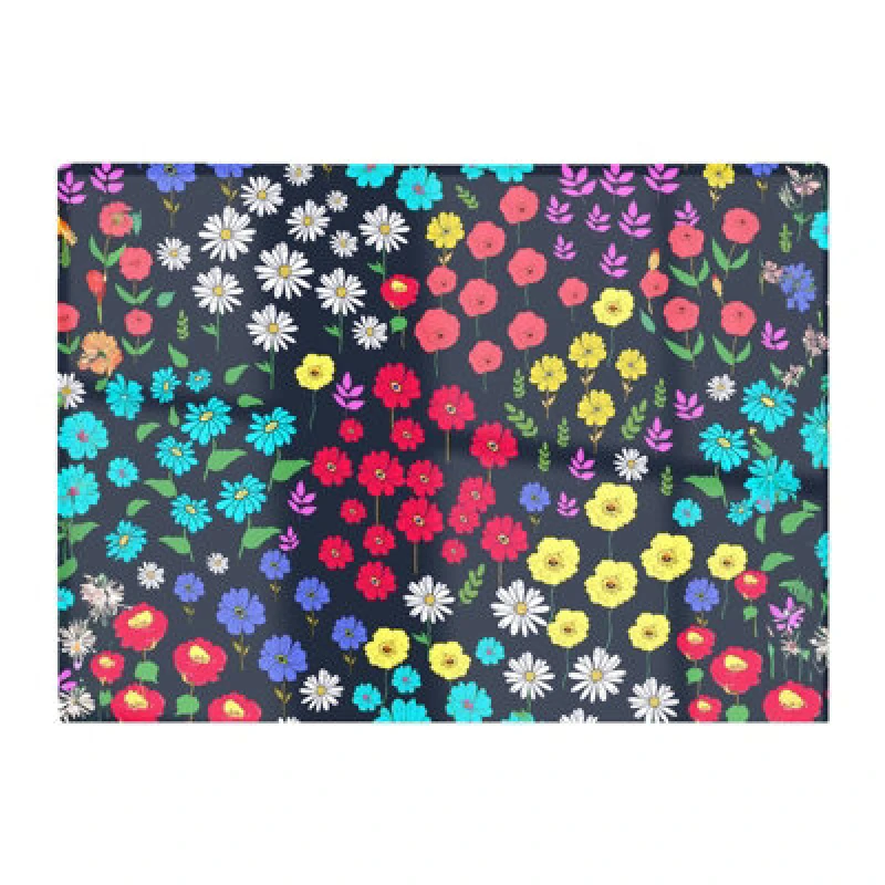 Image of Warren Reed Designer Multicoloured Flower Pattern Glass Chopping Board