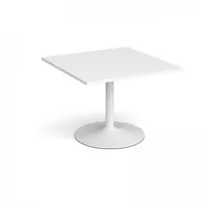Image of Trumpet base square extension table 1000mm x 1000mm - white base and