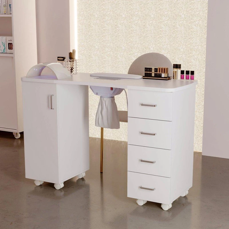 Image of SHEONLY Nail Table with Dust Collector and Wrist Cushion White unisex One size
