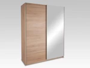 Image of Harmony Dallas Oak 1 Mirror Sliding Door Large Double Wardrobe Flat Packed