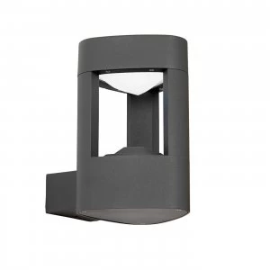 Image of 1 Light Outdoor Wall Light Frosted Acrylic, Dark Grey Paint IP54