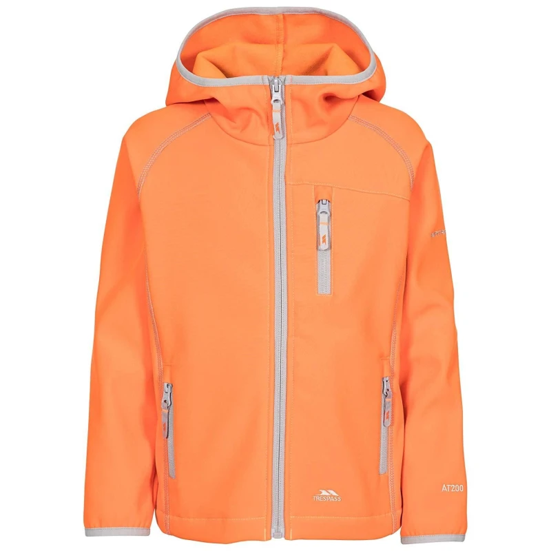 Image of Trespass Kian Softshell Jacket in Pale Orange Size: 2-3 Years Pale Orange Unisex 2-3 Years