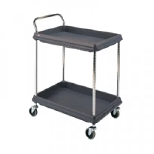 Image of Slingsby 2 Tier Black H1041x W984xD689mm Deep Ledge Trolley 322447