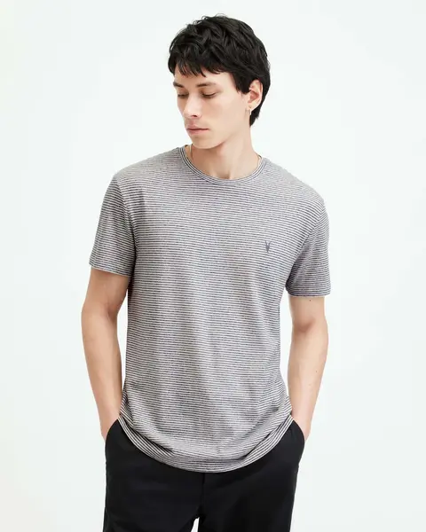 Image of AllSaints Ashton Striped Crew Neck T-Shirt