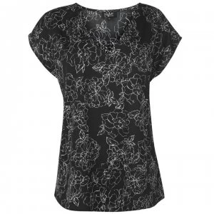 Image of NVME Renee V Neck Top Ladies - Black White