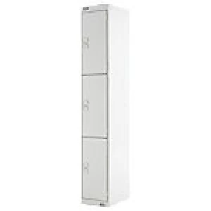 Image of Link Lockers Express Locker 3 Door Grey 1800 x 300 x 450 mm