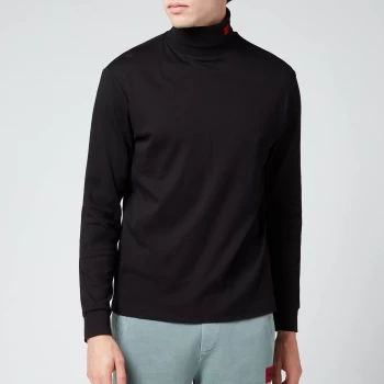 Image of Hugo Boss Red Logo Turtleneck Jumper Black Size L Men
