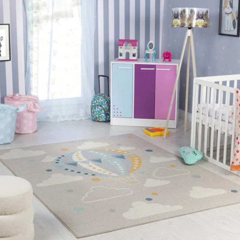 Image of Livabliss Kids Modern Multicolour/grey Bedroom Monty Area Rug 120 X 170 Cm - Easy Care, Non Shedding, Soft & Safe Rug For Kids Spaces