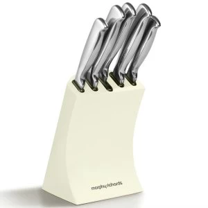 Image of Morphy Richards Accents 5 Piece Knife Block - Cream