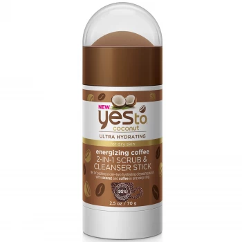 Image of yes to Coconut & Coffee 2-in-1 Scrub & Cleanser Stick 70g