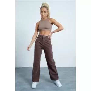 Image of I Saw It First Chocolate Wide Leg Jeans - Brown
