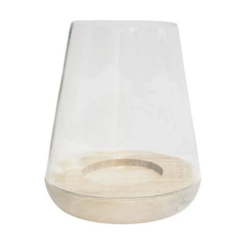Image of Ivyline Padstow Rounded Lantern - Whitewash - L21 X W21 X H28.5cm - Brown