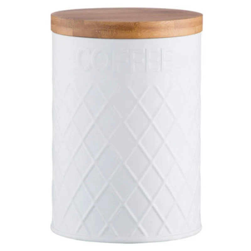 Image of Typhoon Embossed Living Coffee Storage Canister - White