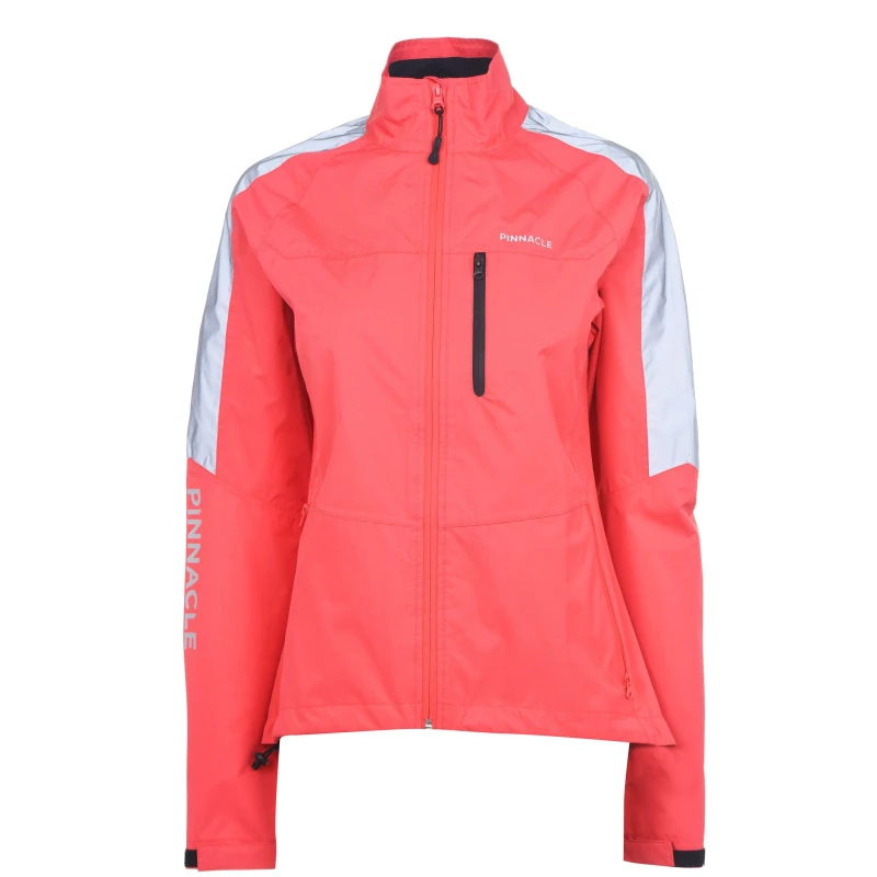 Image of Pinnacle Womens Commute Waterproof Reflective Long Sleeve Performance Cycling Jacket Coral female 10 (S)