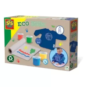 Image of SES CREATIVE Eco Fingerpaint Set with Childrens Apron, 2 Years and Above (24924)