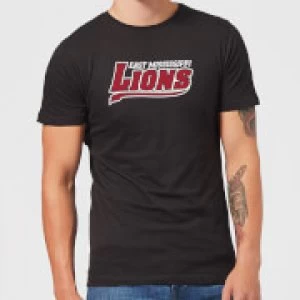 Image of East Mississippi Community College Lions Script Logo Mens T-Shirt - Black - S