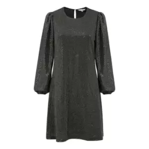 Image of Yumi Black Sequin Long Sleeve Tunic Dress - Black