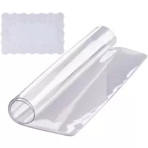 Image of Clear Table Cover Protector, 12' x12'/305 x 305mm Table Cover, 1.5mm Thick pvc Plastic Tablecloth, Waterproof Desktop Protector for Writing Desk,