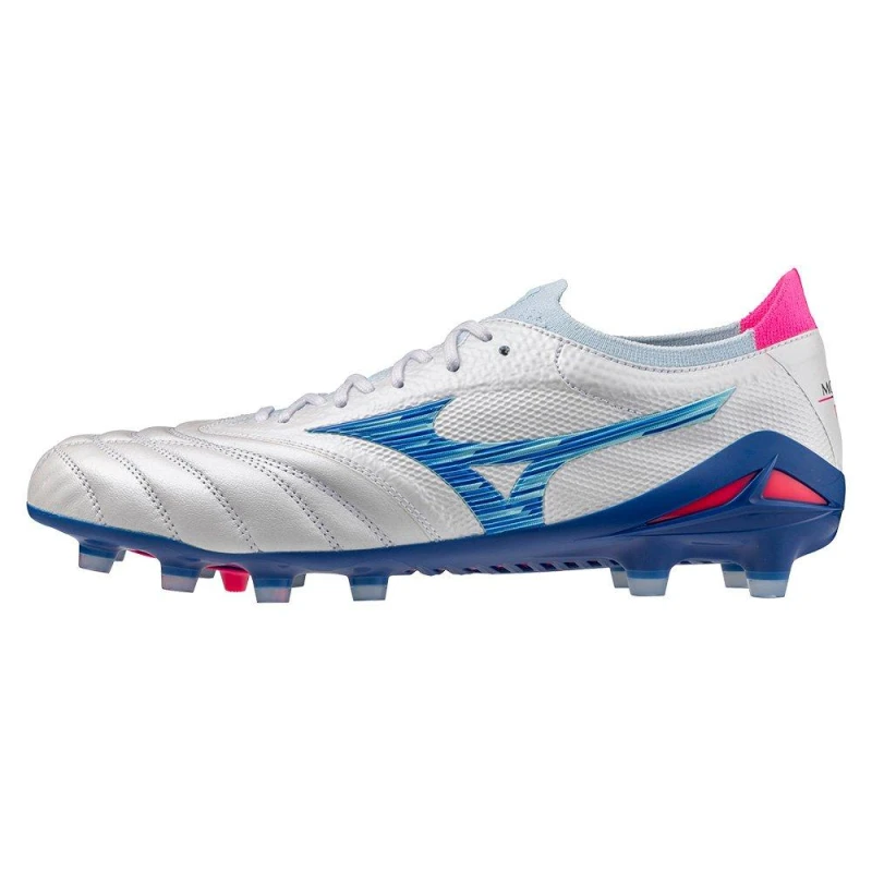 Image of Mizuno Morelia Neo IV Beta Adults Firm Ground Rugby Boots White/Turq/Pink male 8 (42)