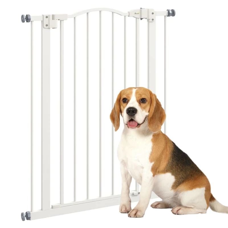 Image of PawHut PawHut Adjustable Metal Pet Gate Safety Barrier w/ Auto-Close Door 94H x 74-80Wcm 5056725358877