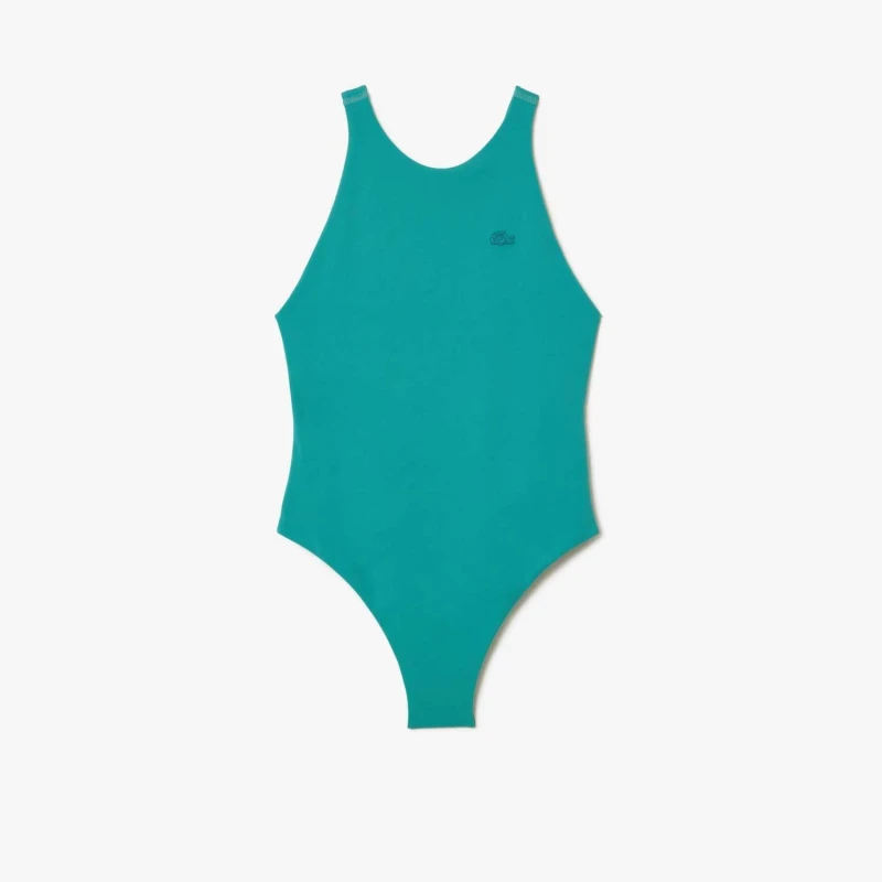 Image of Lacoste One Piece Recycled Polyamide Swimsuit - Green Green 8
