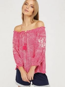 Image of Monsoon Anastasija Off The Shoulder Top - Pink