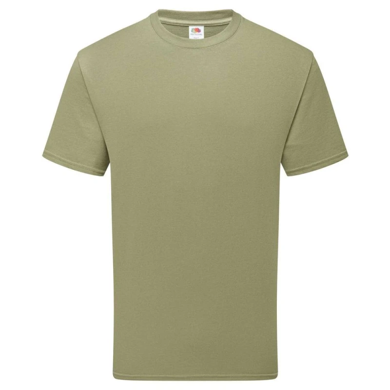 Image of Fruit of the Loom Mens Pure Cotton T-Shirt in Olive Size: Small Olive Male S