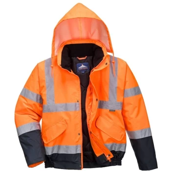 Image of S266ONRXL - sz XL Hi-Vis Two Tone Bomber Jacket - Orange/Navy - Portwest