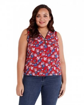 Image of Mela London Curve Floral Printed Zip Det