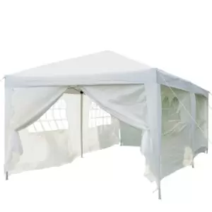 Image of Outsunny 3 x 6m Garden Pop Up Gazebo with Sides- White