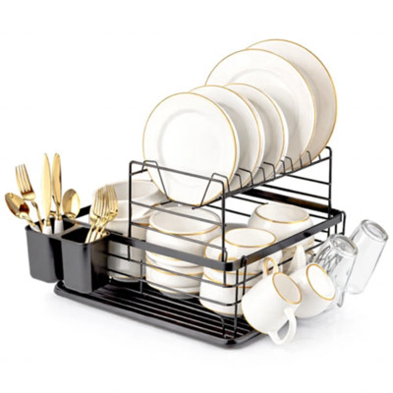 Image of Innoteck Essentials 2-Tier Dish Drainer - Black