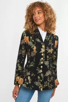 Image of Standout Button Up Floral Detail Jacket