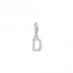 Image of Charmista White Zirconia Letter D Charm Pendant 1944-051-14