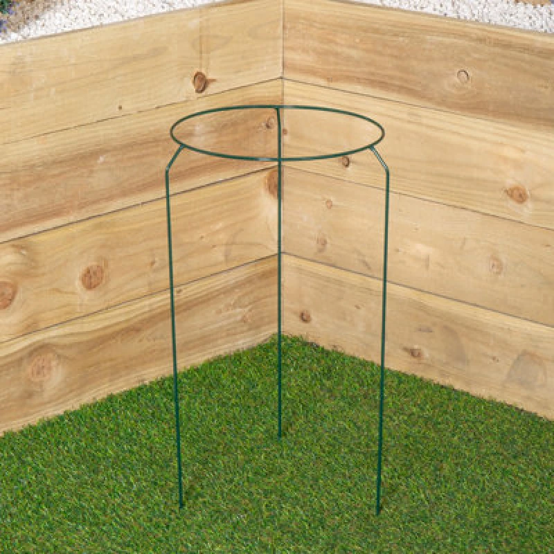 Image of Samuel Alexander Tom Chambers Urban Metal Herbaceous Garden Plant Support Ring Medium 30cm x 50cm Dark Green unisex