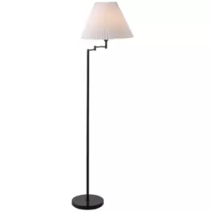 Image of Break Floor Lamp with Tapered Shade Black, E27