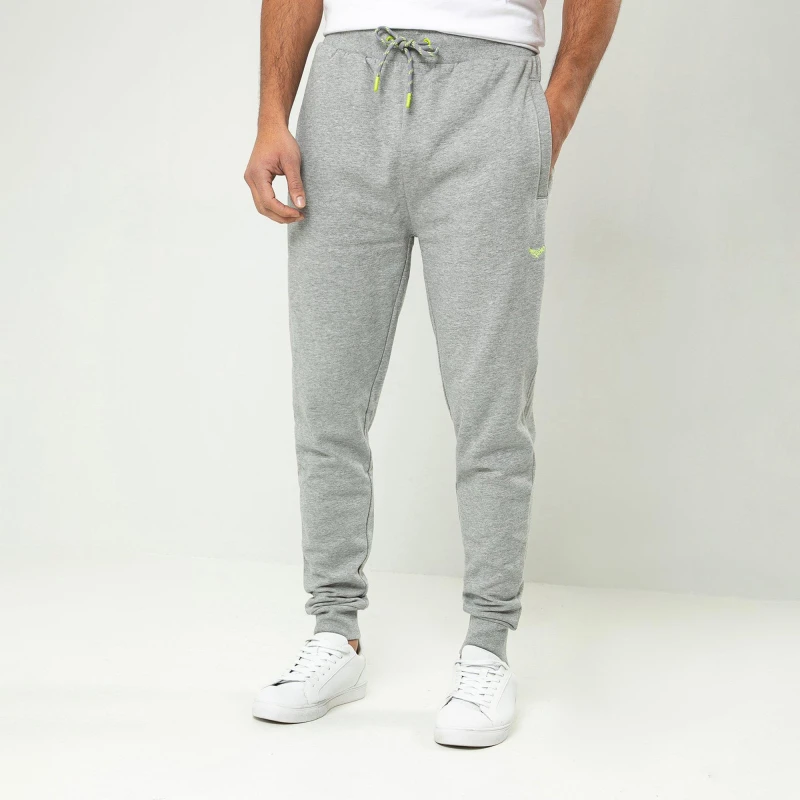 Image of Threadbare Cotton Blend 'Trifoliate' Joggers Light Grey