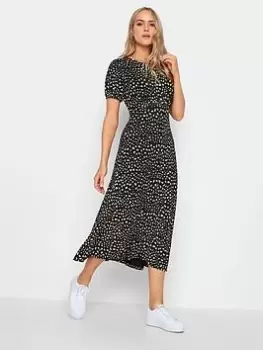 Image of Long Tall Sally Long Tall Sally Black Stone Markings Flutter Sleeve Tea Dress, Black, Size 20, Women