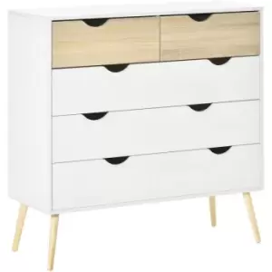 Image of HOMCOM Chest of Drawers, 5 Drawer Storage Cabinet Unit Bedroom Living Room