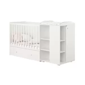Image of KUDL 800 Cot With Under Drawer And Storage Unit - White