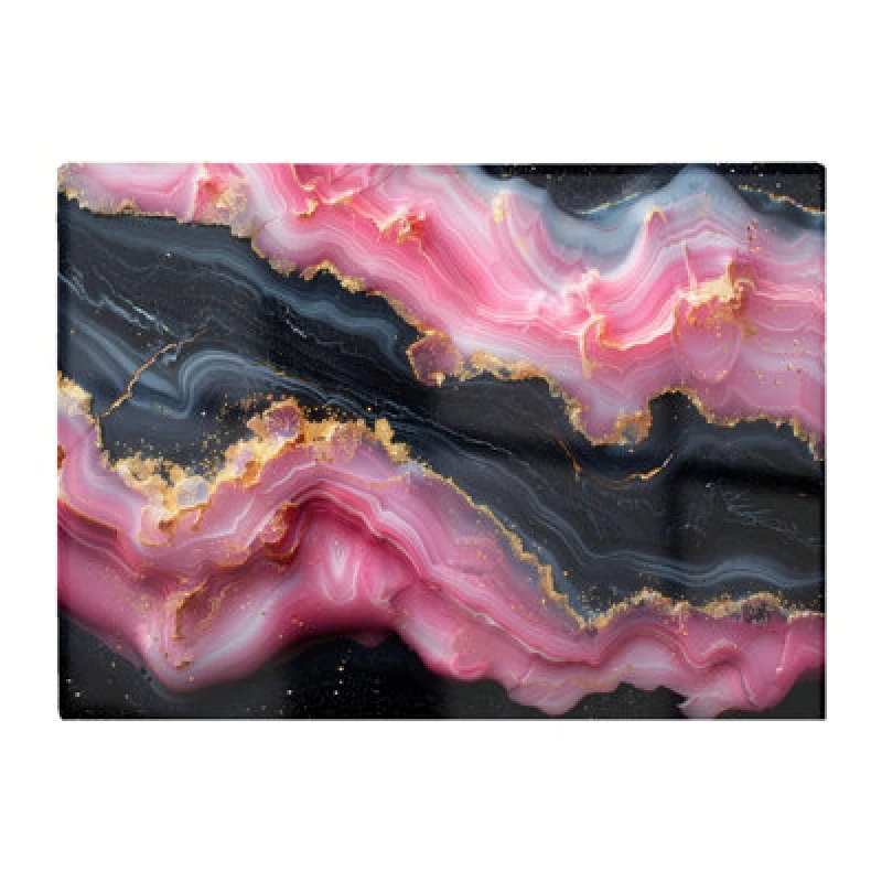 Image of Warren Reed Designer Pink And Black Marble Effect Chopping Board