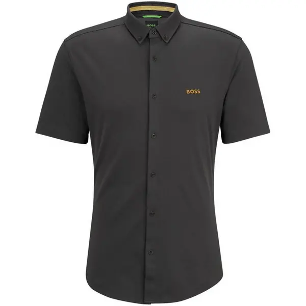 Image of Boss BIADIA_R 10233753 09 Plain Shirt - Short Sleeve Small Grey 55244102350