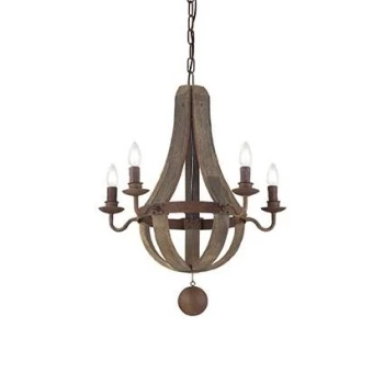 Image of Millennium 5 Light Ceiling Pendant Brown, E14