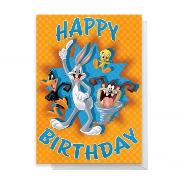 Image of Looney Tunes Group Happy Birthday Greetings Card - Large Card
