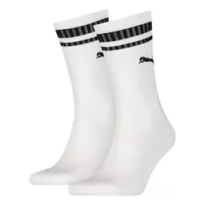 Image of Puma Crew Heritage Stripe Sock (2 Pair) White/Black UKSize 9-11